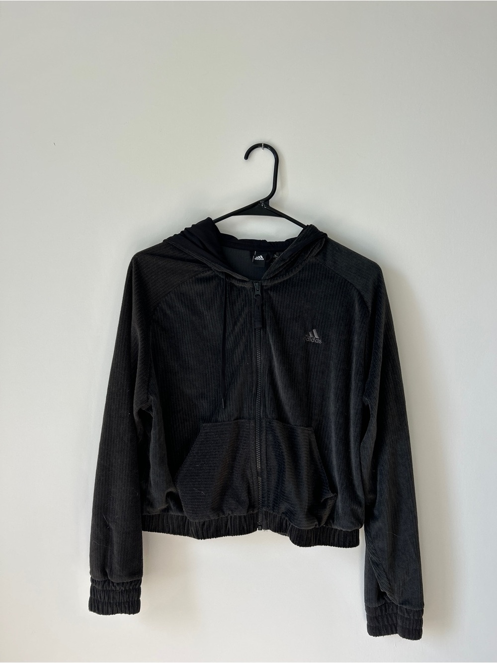 adidas Black Hooded Full-Zip Puffer Jacket